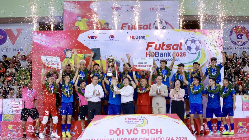 Thái Sơn Bắc bảo vệ danh hiệu tại Futsal Cúp quốc gia 2025. ẢNH: DŨNG PHƯƠNG
