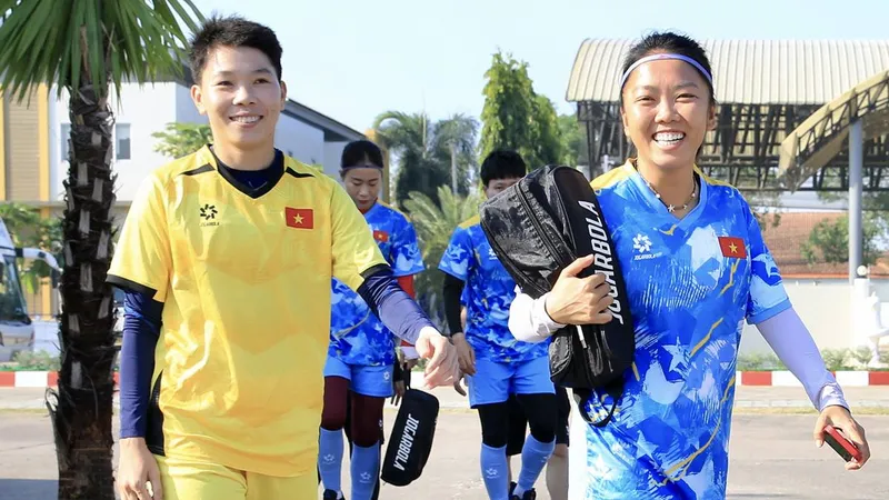 Đội tuyển nữ Việt Nam tự tin chinh phục tấm huy chương vàng SEA Games thứ 5 liên tiếp. ẢNH: DŨNG PHƯƠNG 