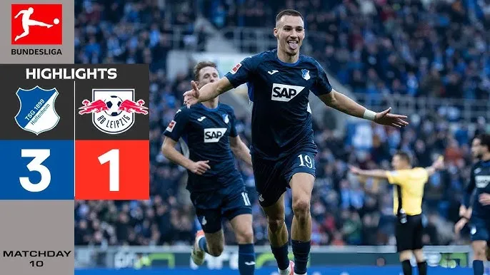 Hoffenheim vs RB Leipzig 3-1: Yan Diomande sớm khai bàn nhưng Albian Hajdari gỡ hòa, Tim Lemperle, Grischa Promel tỏa sáng ngược dòng giành 3 điểm