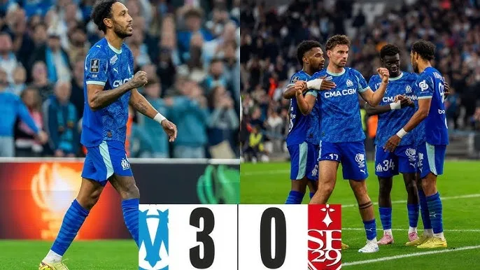 Marseille vs Brest 3-0: Angel Gomes mở tỷ số, Mason Greenwood ghi bàn trên chấm penalty, Aubameyang chốt hạ, Marseille vượt mặt Lens dẫn đầu Ligue 1