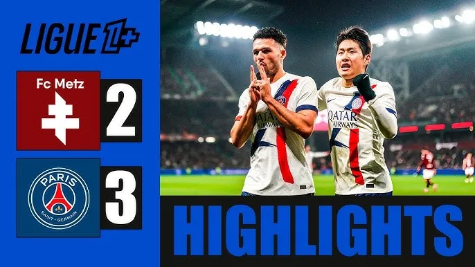 FC Metz vs PSG 2-3: Deminguet, Tsitaishvili ghi bàn, Mbaye cú đúp kiến tạo, Ramos, Ndjantou, Doue giúp PSG đòi lại ngôi đầu Ligue 1 từ Lens
