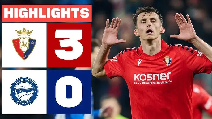 Osasuna vs Alaves 3-0: Gục ngã 18 phút cuối, Ante Budimir ghi cú đúp nhờ penalty, Raul Garcia chốt hạ 3 điểm phút bù giờ