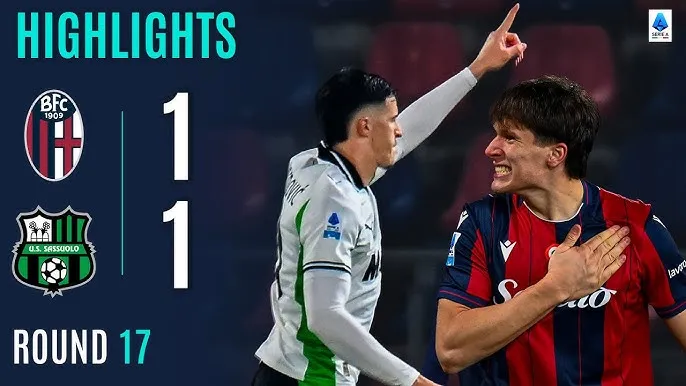 Bologna vs Sassuolo 1-1: Giovanni Fabbian sút cận thành mở bàn, Tarik Muharemovic chớp thời cơ gỡ hòa, chia điểm hấp dẫn
