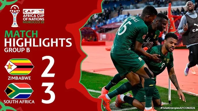 Zimbabwe vs Nam Phi 2-3: Moremi, Foster tỏa sáng, Maswanhise ghi bàn, Modiba phản lưới nhà, Appollis chốt hạ vé vòng 1/8 CAN Cup 2025