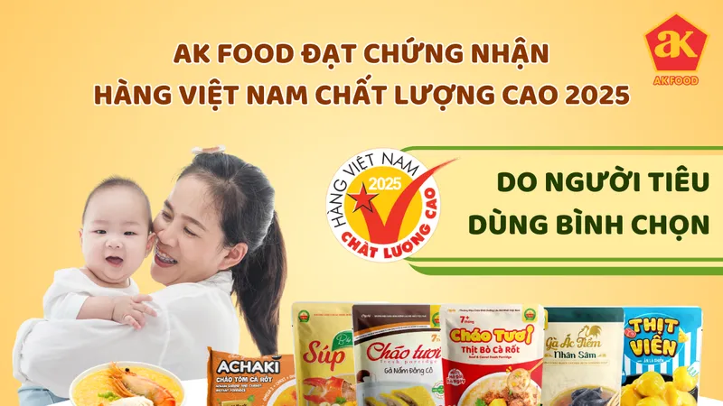AK FOOD đạt danh hiệu Hàng Việt Nam Chất lượng cao 2025: Khẳng định uy tín thực phẩm Việt trên thị trường quốc tế