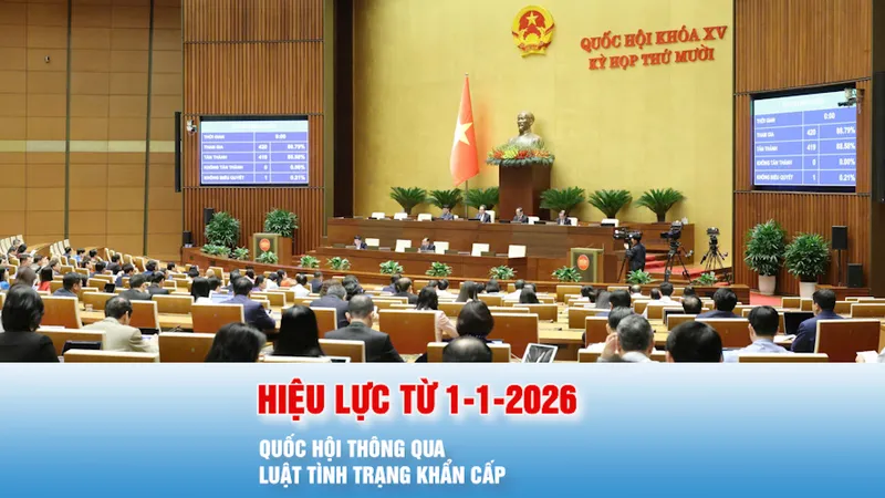 Podcast bản tin tối 3-12: Quốc hội thông qua Luật Tình trạng khẩn cấp, hiệu lực từ 1-1-2026