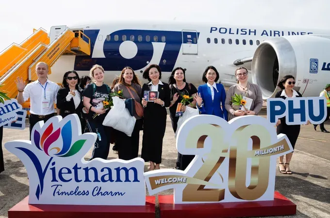A ceremony to welcome Vietnam’s 20 millionth international visitor is organized at Phu Quoc International Airport in An Giang Province on December 15.