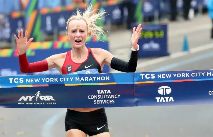 Flanagan đã nghẹn ngào sau khi giành chiến thắng ở giải New York City Marathon 2017.