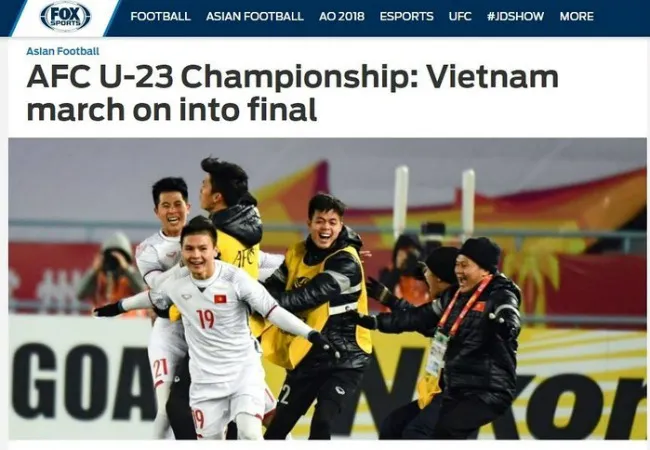 Các chàng trai U23 Việt Nam chiếm trọn cảm tình của báo chí châu Á.