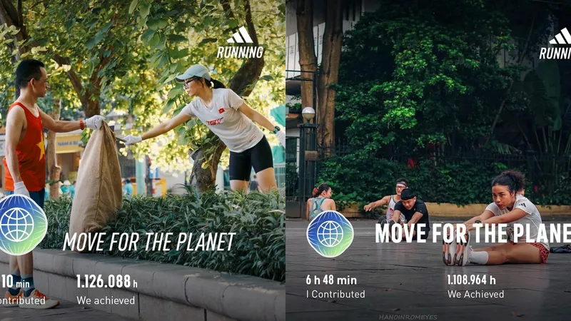 Thành tích tập luyện sẽ được quy đổi thành tiền quyên góp cho chiến dịch Move For The Planet.