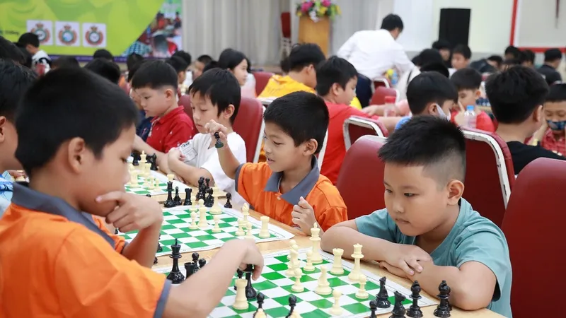Kỳ thủ nhí tranh giải cờ Vua - Cúp Chiến Binh Thép lần VI năm 2023