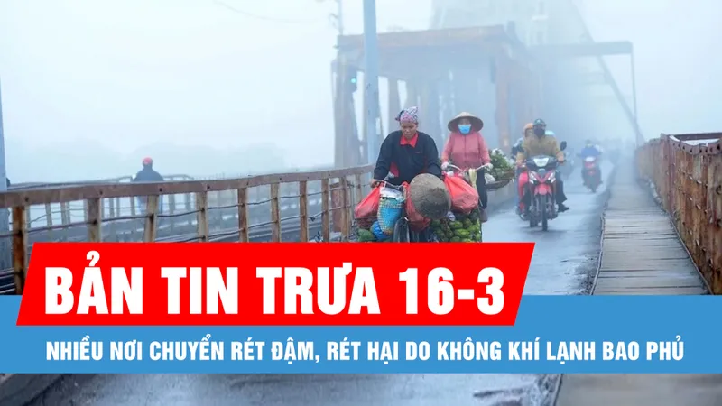 Bản tin trưa 16-3: Nhiều nơi chuyển rét đậm, rét hại do không khí lạnh bao phủ
