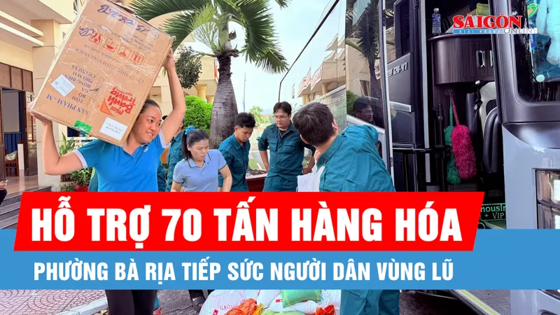 Phường Bà Rịa hỗ trợ 70 tấn hàng hóa, tiếp sức người dân vùng lũ