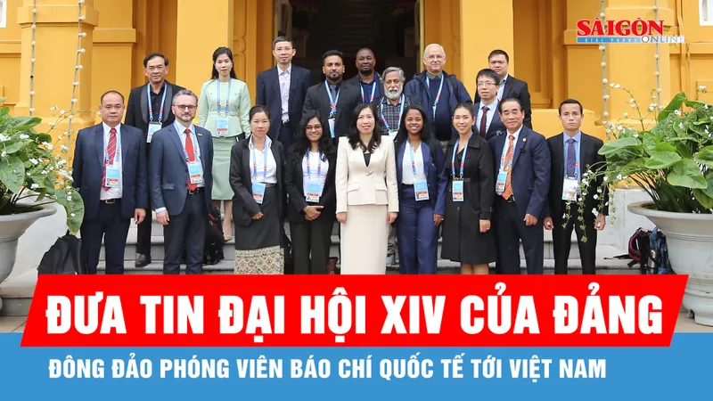 Đông đảo phóng viên báo chí quốc tế tới Việt Nam đưa tin Đại hội XIV của Đảng
