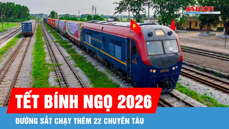 Đường sắt chạy thêm 22 chuyến tàu phục vụ Tết Bính Ngọ 2026