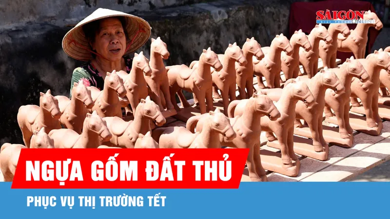 Ngựa gốm Đất Thủ phục vụ thị trường tết