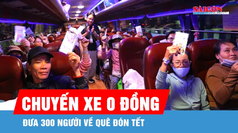 "Chuyến xe 0 đồng" đưa 300 người về quê đón tết