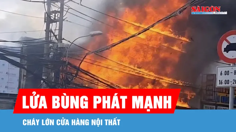 Cháy lớn cửa hàng nội thất tại TPHCM, hơn 2.800 khách hàng bị mất điện