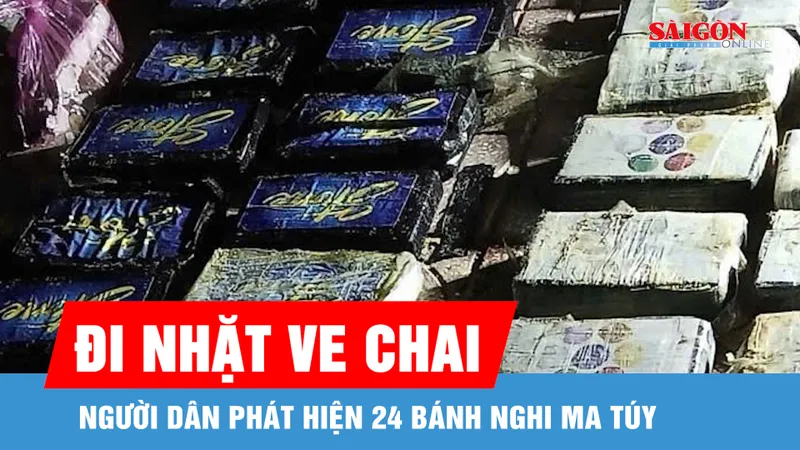 Đi nhặt ve chai, người dân phát hiện 24 bánh nghi ma túy