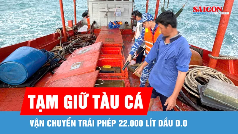 Tạm giữ tàu cá vận chuyển trái phép 22.000 lít dầu D.O