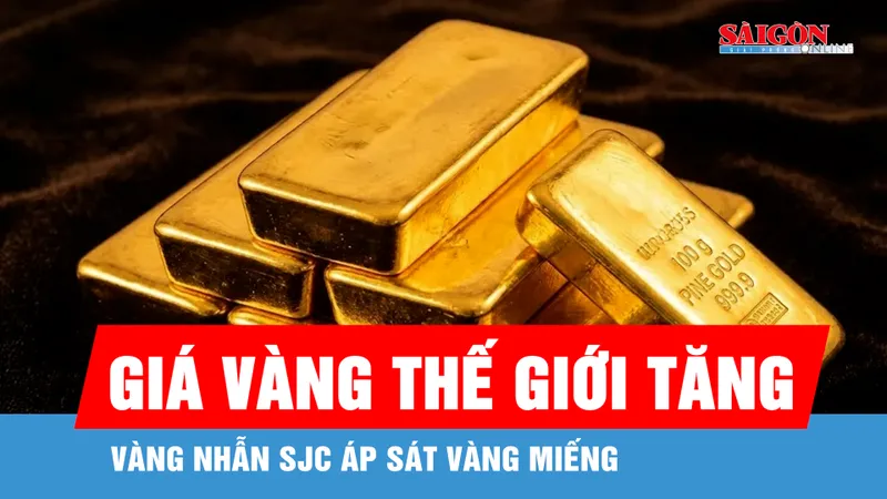 Giá vàng thế giới tăng trên 5.200 USD/ounce, vàng nhẫn SJC áp sát vàng miếng