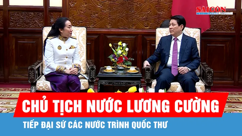 Chủ tịch nước Lương Cường tiếp đại sứ các nước trình Quốc thư