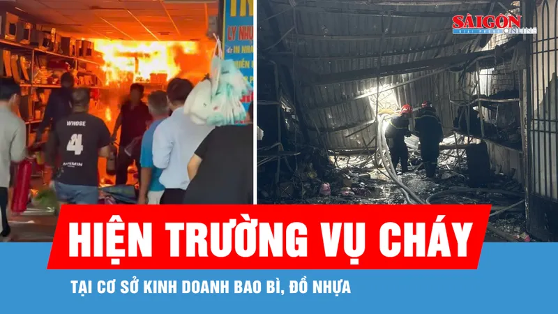 Cháy cơ sở kinh doanh bao bì tại phường Tân Thới Hiệp