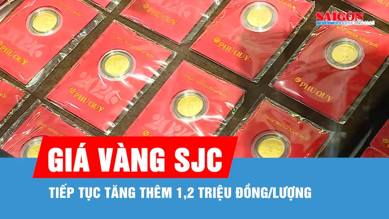 Sáng 31-3, giá vàng SJC tiếp tục tăng thêm 1,2 triệu đồng/lượng