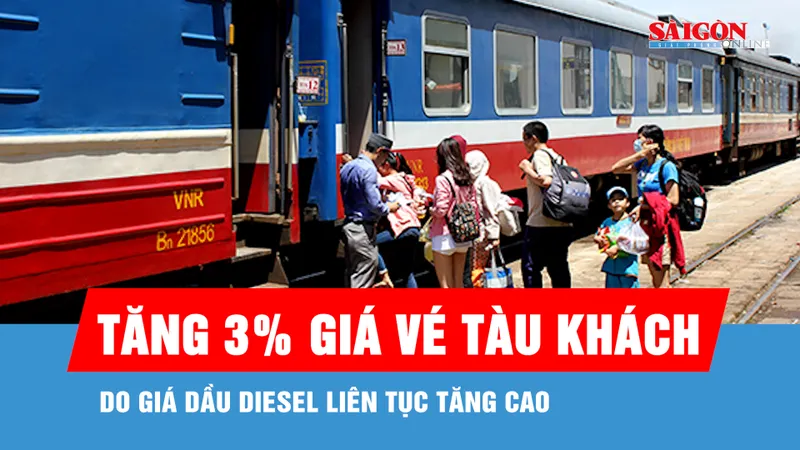 Hôm nay 5-4, giá vé tàu và cước vận tải đường sắt tăng 3%