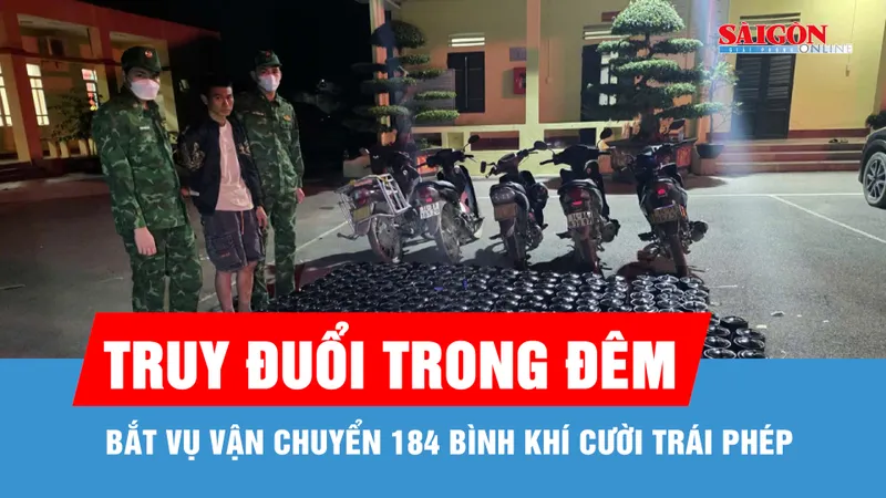 Quảng Ninh bắt vụ vận chuyển 184 bình khí cười trái phép