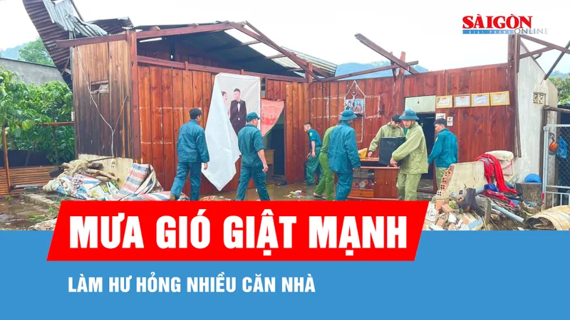 Lâm Đồng: Dông lốc làm hư hỏng nhiều căn nhà