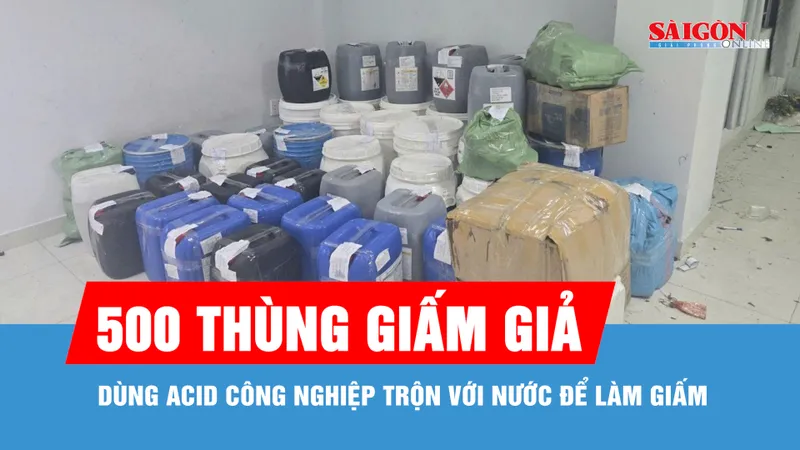 Triệt phá đường dây sản xuất giấm giả tại TPHCM