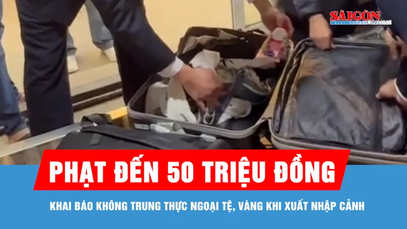 Khai báo không trung thực ngoại tệ, vàng khi xuất nhập cảnh bị phạt đến 50 triệu đồng