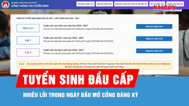 TPHCM: Hệ thống tuyển sinh đầu cấp gặp nhiều lỗi trong ngày đầu mở cổng đăng ký