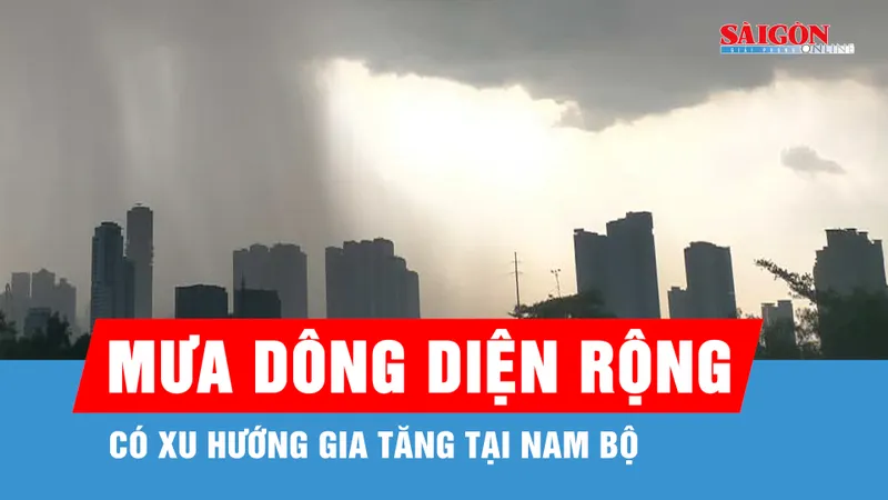 Hôm nay, TPHCM và Nam bộ có mưa dông diện rộng