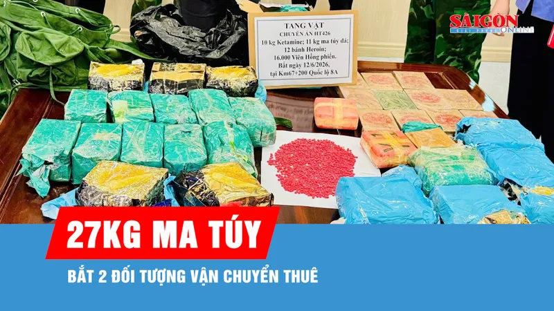 Bắt vụ vận chuyển 27kg ma túy qua địa bàn Hà Tĩnh