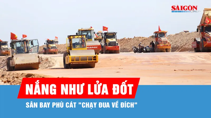 Đường băng mới sân bay Phù Cát chạy đua về đích dưới nắng hạn