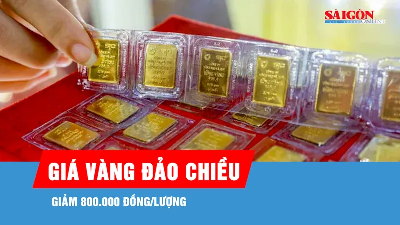 Sáng 23-6, giá vàng đảo chiều, giảm 800.000 đồng/lượng