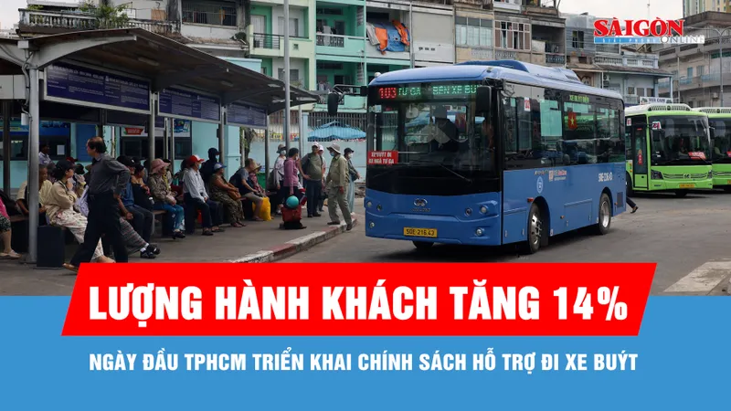 Ngày đầu TPHCM triển khai chính sách hỗ trợ đi xe buýt, lượng hành khách tăng 14%