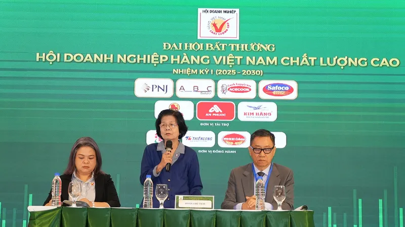 Bà Vũ Kim Hạnh được bầu làm Chủ tịch Hiệp hội Doanh nghiệp hàng Việt Nam Chất lượng cao TPHCM nhiệm kỳ I (2025-2030)