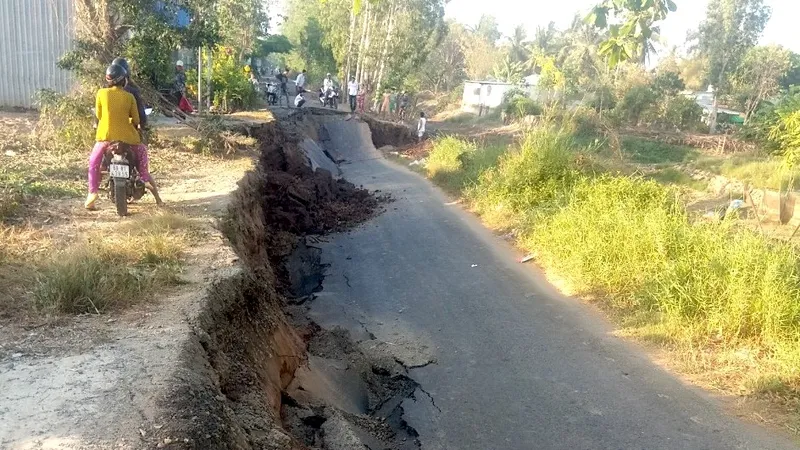 Hiện trường sụp lún