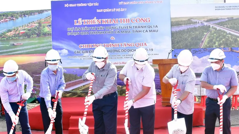 Thi công tuyến tránh Quốc lộ 1A qua TP Cà Mau