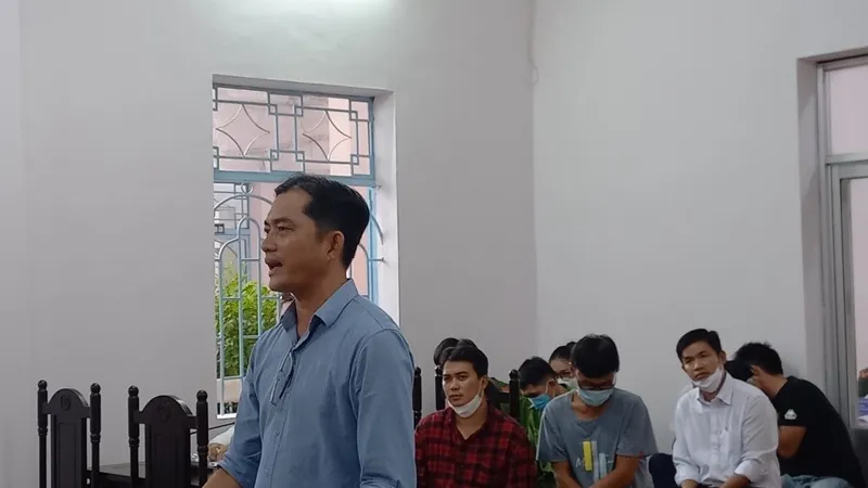 Bị cáo Huỳnh Trung Hiếu tại tòa sơ thẩm