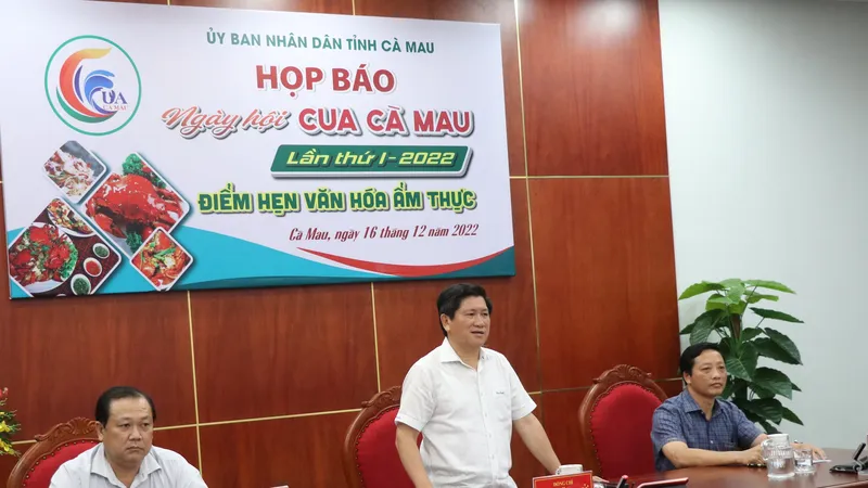 Ông Lê Văn Sử thông tin về Ngày hội cua Cà Mau lần thứ nhất năm 2022