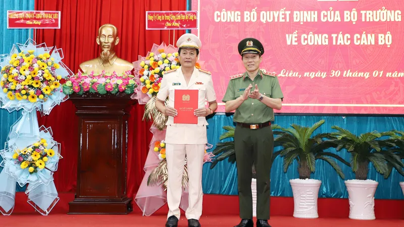 Đại tá Hồ Việt Triều giữ chức Giám đốc Công an tỉnh Bạc Liêu 