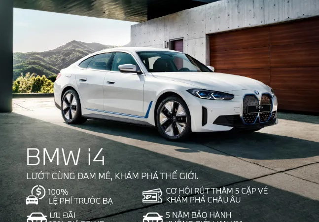 Sở hữu BMW i4 với ưu đãi lên đến 10% giá trị xe trong tháng 3