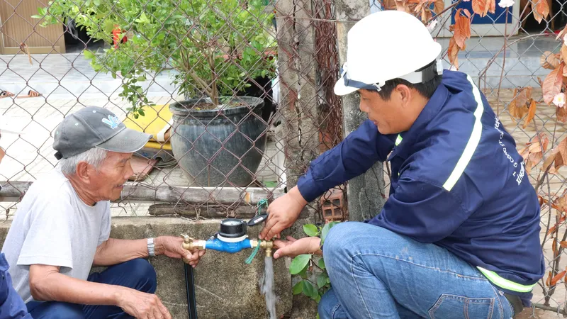 Nước sạch được cung cấp đến nhà người dân ấp An Hòa, xã Tam Thôn Hiệp, huyện Cần Giờ, TPHCM