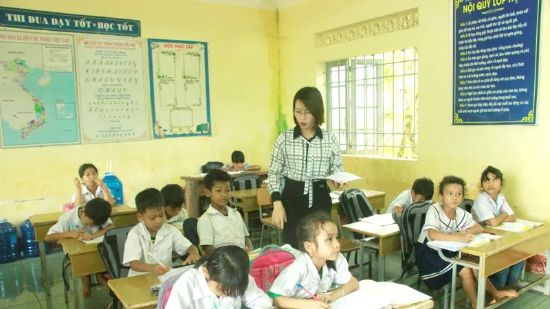 Giờ học tại điểm trường Thiện Cư thuộc Trường Tiểu học Thiện Hưng B, xã Thiện Hưng, tỉnh Đồng Nai