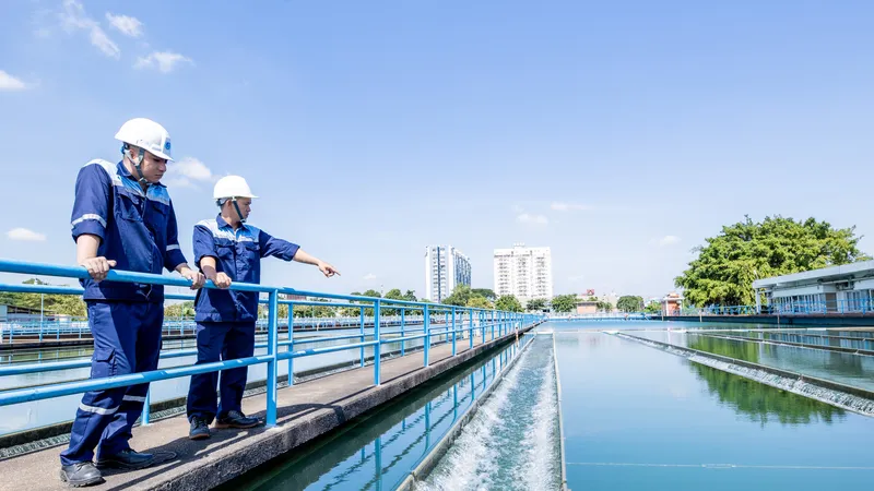Giám sát nguồn nước tại Nhà máy nước Thủ Đức (ẢNH: ĐINH BÍCH)