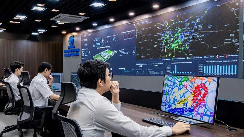 Trung tâm vận hành hệ thống cấp nước giúp SAWACO đẩy mạnh ứng dụng số trong quản lý cấp nước sạch
